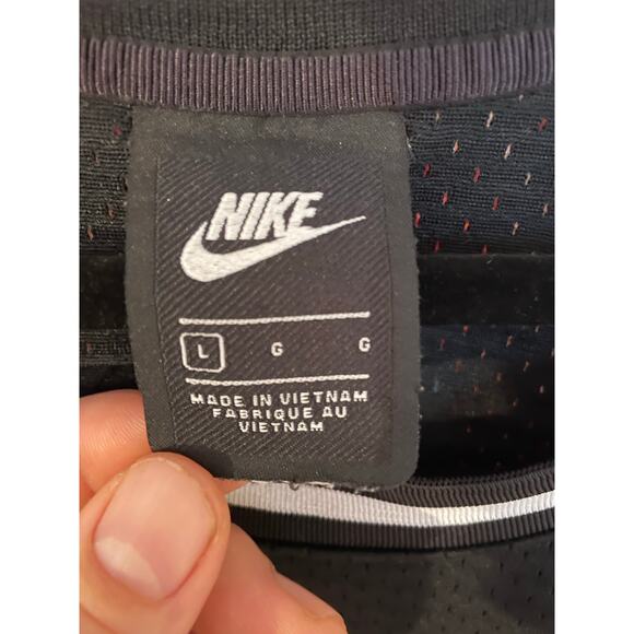 Nike NSW Reversible Tank Top Large Black Swoosh Red Check Mesh Jersey - Picture 3 of 10